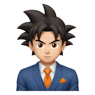 Goku serio con un traje elegante sticker