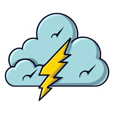 dramatic storm cloud with lightning bolts sticker