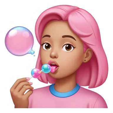 face blowing bubble gum sticker