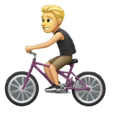 Blonde man biking sticker