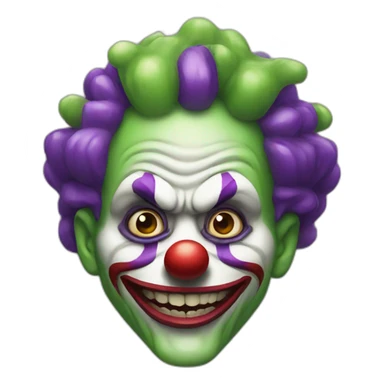 green and purple scary clown sticker