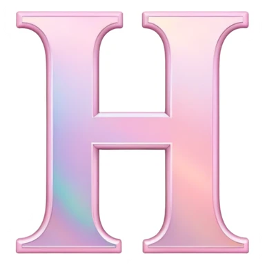 Iridescent pastel pink romantic formal elegant sophisticated cultured neat Font setting icon with letter H sticker