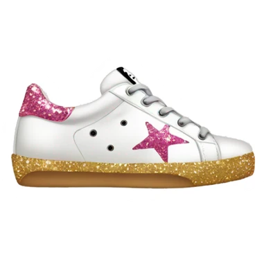 Golden goose with pink glitter star sneaker sticker