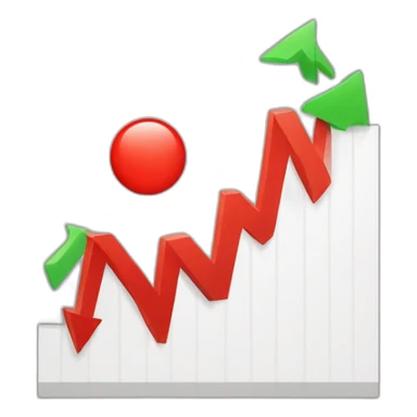 short red descending chart sticker