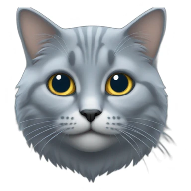 chat gris au teux bleu sticker