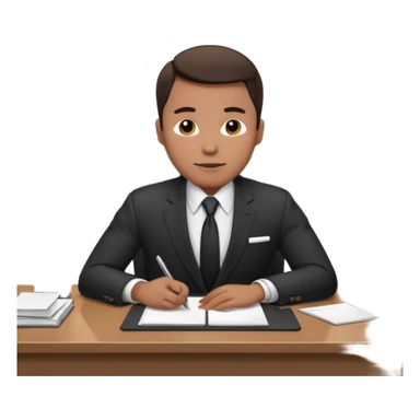 un recruteur à son bureau (l'image est tourné de 3/4) je veux une image qui soit de 3/4
 sticker