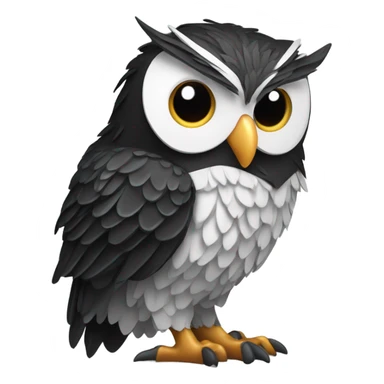 Black and white owl sticker