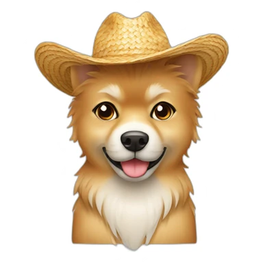 zwergspitz with straw hat sticker