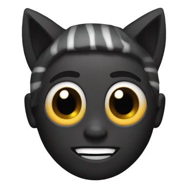 EvilLarry looking freaky sam as this emoji but with cat ears and black skin sticker