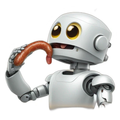robot eating salchichon sticker
