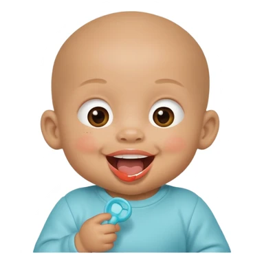 Bébé qui rigole métisse avec une tetine sticker