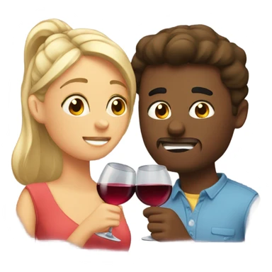 gf and bf drinking wine sticker