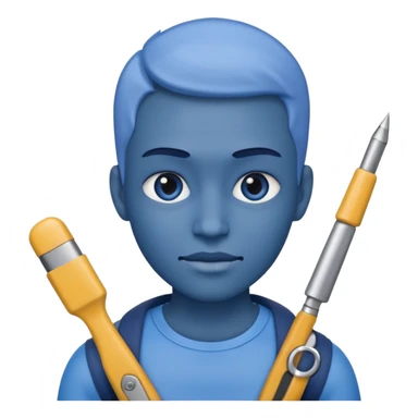 person with digital toolkit, digital vibes, blue sticker