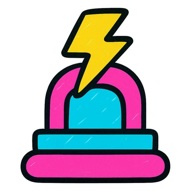 stylized thunderbolt dock with bold colors sticker