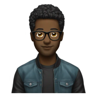 Black dj in glasses sticker