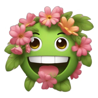 Rire avec fleurs sticker