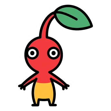 pikmin character, color outline icon style sticker