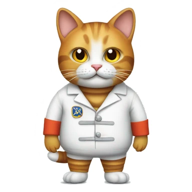 cat dressed in a michelin man costume sticker