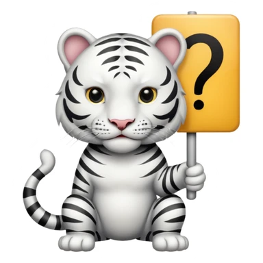 White Tiger, holding a sign SOON! sticker