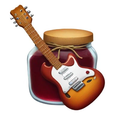 Jar of jam with a guitar  sticker