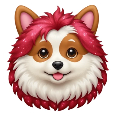 red glitter cute dog sticker