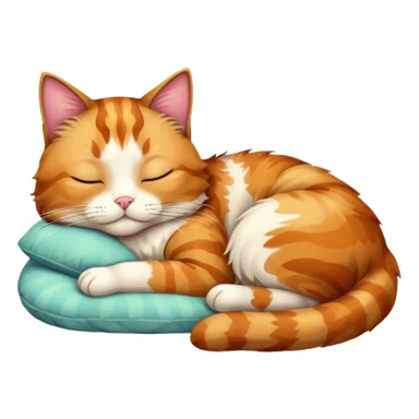 full body colourful light patched calico tabby cat sleeping sticker
