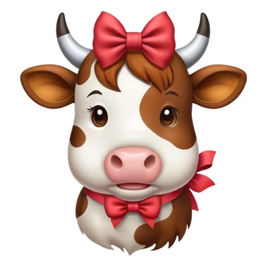 cow wearing a bow  sticker