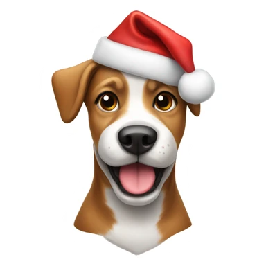 Dog with Christmas hat sticker