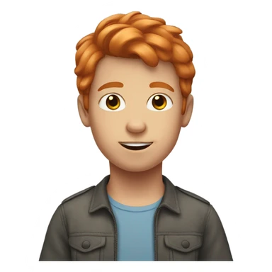 boy with ginger hair indoors sticker