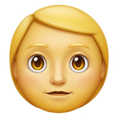 simple round yellow face with subtle soft glow around edges, classic Apple emoji style sticker