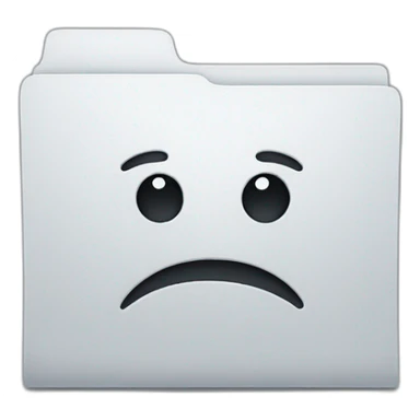 a empty folder with a sad face sticker