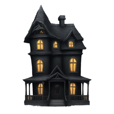 Black spooky house sticker