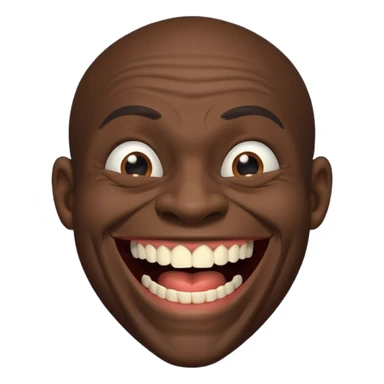 A black habshi man with ugly teeth laughing sticker