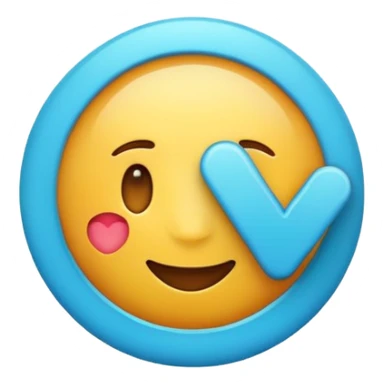 Make a emoji with blue tick sticker