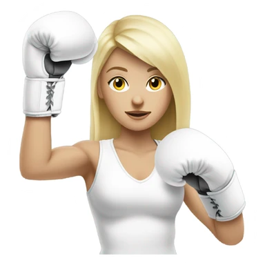 Boxing blonde girl with white gloves sticker
