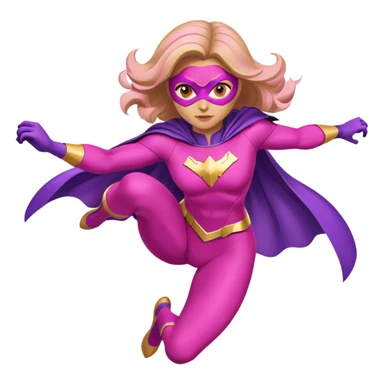 pink violet woman superhero flying sticker