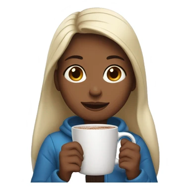 A girl drinking hot chocolate  sticker