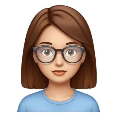 femme brune lunettes transparentes sticker