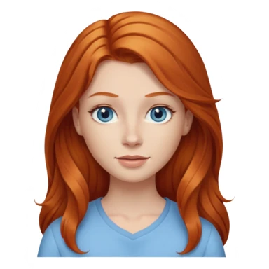 Ginger head woman with long hair and lightblue eyes sticker