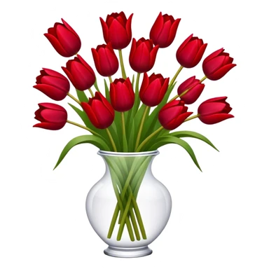 Dark red tulip bouquet  sticker