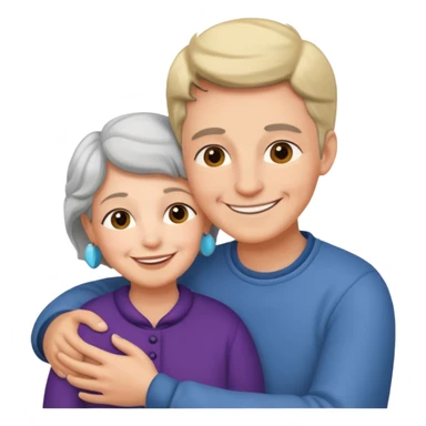 lo mismo que estas haciendo solo coloca alado de la abuela un hombre joven  sticker