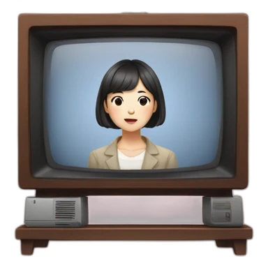 Kim Min-jeong watching television sticker