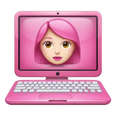 make a computer with very girly pink tones sticker