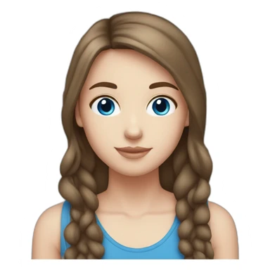 white girl brown hair blue eyes with white guy blue eyes on black cap sticker