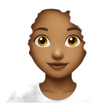 Mixed races girl with curly hair happy sticker