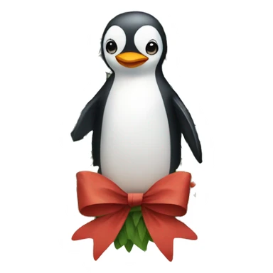 penguin in a wreath sticker
