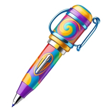3D, psychedelic colored hippie style pen. Pen only  sticker