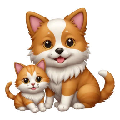 Dog and two cats sticker