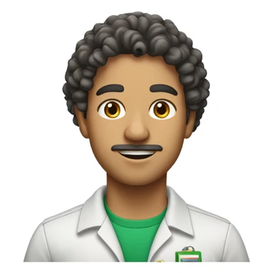 Mexican school IT technician with curly hair  sticker