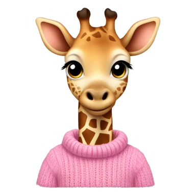 Baby giraffe wearing pink sweater  sticker